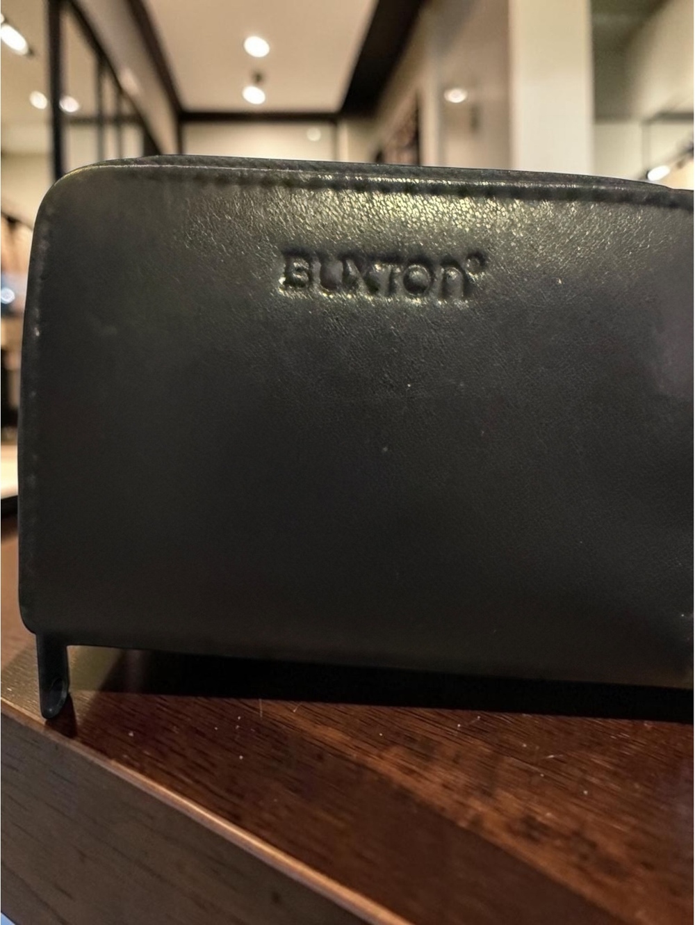 Buxton Genuine Leather Black Zip Around Accordion Organizer Wallet Vintage